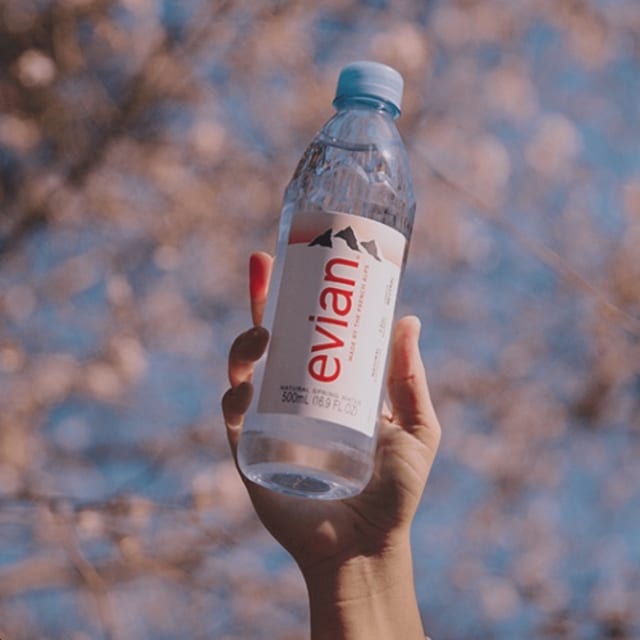 Evian (Natural Spring Water).