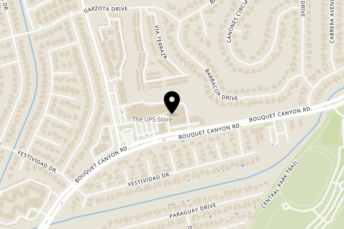 Map showing the location of Ayuthaya Thai Cuisine on 26879 Bouquet Canyon Road in Santa Clarita